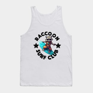 Raccoon Surfing - Surf Club (Black Lettering) Tank Top